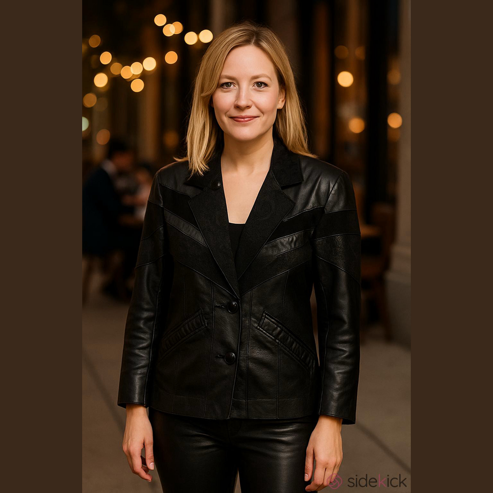 Vintage Suede Black Leather Western Mid-Length Coat Leather Jacket